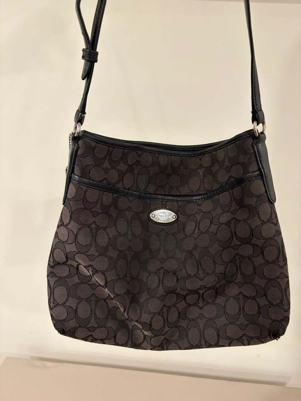 Coach Signature Avary Crossbody Bag Black Jacquard
